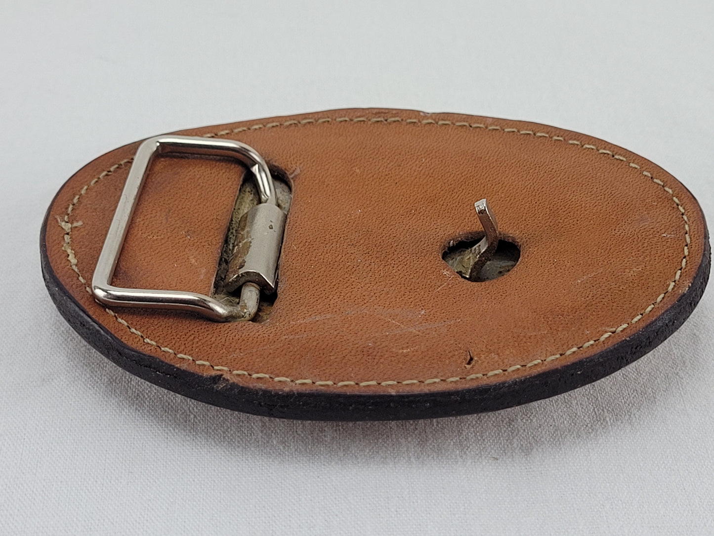 RCMP Royal Canadian Mounted Police Leather Wrapped Belt Buckle