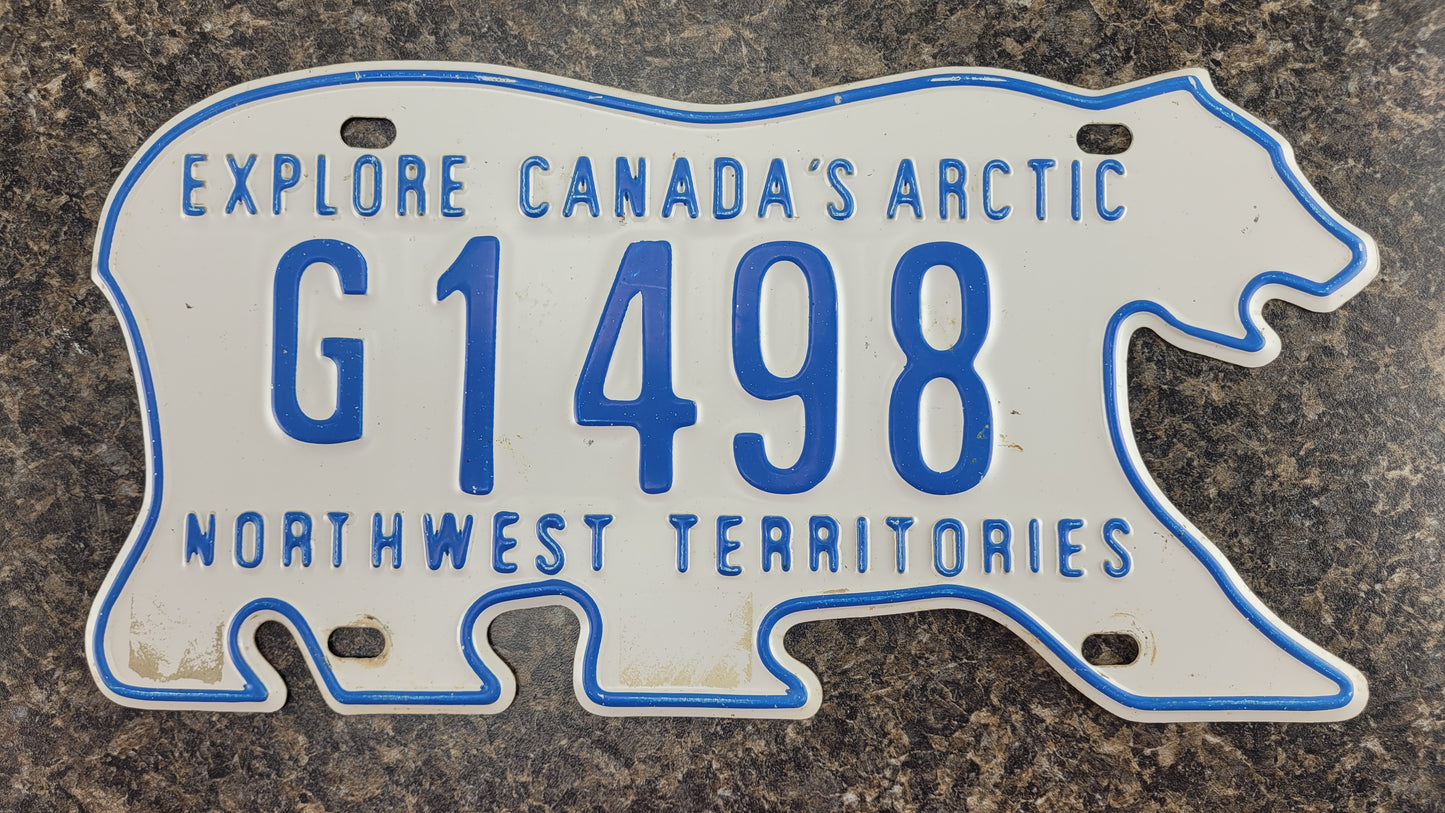 Northwest Territories Polar Bear License Plate, G1498
